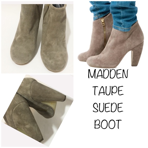 steve madden aker bootie taupe